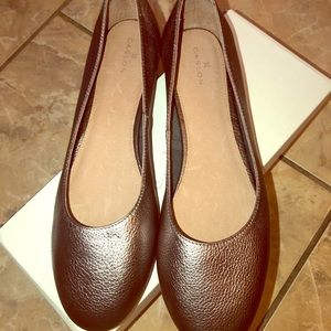NWT Caslon pewter metallic leather flats size 11